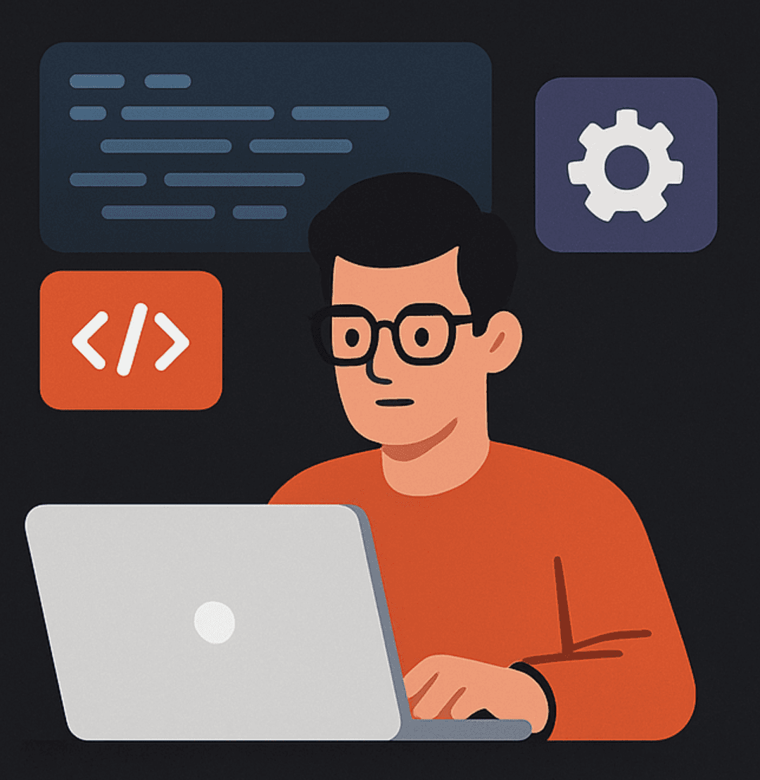 Development workspace showcasing custom software solutions